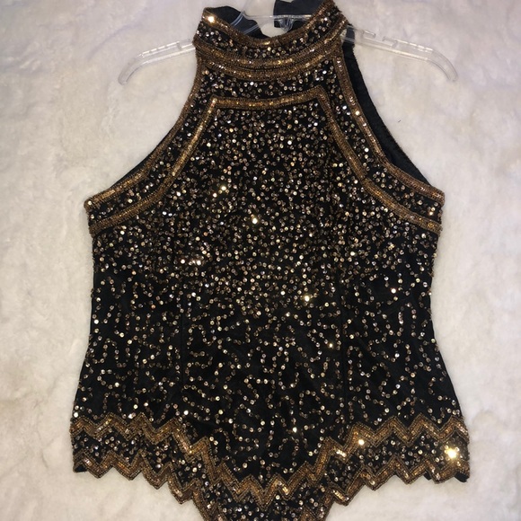 High neck sequin top - Picture 1 of 1